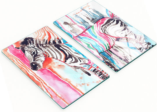 Tulup Set Tocătoare De Bucătărie Din Sticlă Multicolore 52x30cm 2 Bucăți