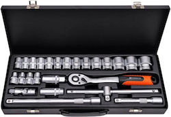 Premium Ratchet with Sockets 1\2" 25 Pieces Premium Ratchet with Sockets 1\2" 25 Pieces
