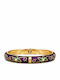 Women's Bracelet Handcuffs with Flower Design Gold Plated 6cm