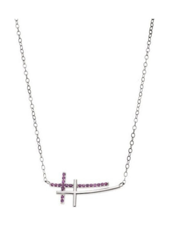 Senza Women's Silver Cross with Chain