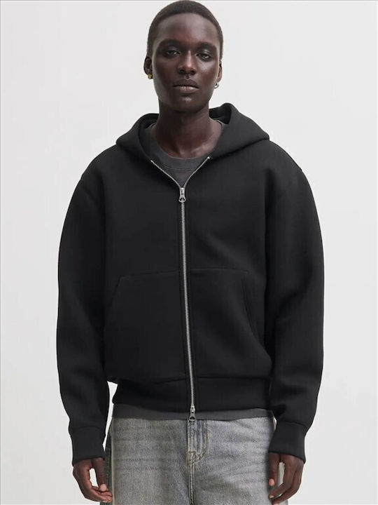Jack & Jones Sweat Sweat Ζακέτα Black με Κουκούλα