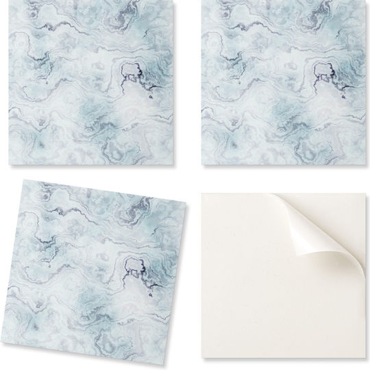 Set Of Vinyl Tiles Kitchen Or Bathroom Decoration Abstract Marble Pattern 4x50x50 Cm