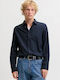 Long Sleeve Flannel Shirt Regular Fit Navy Blazer