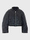 Lange Damen Bomber Jacke Schwarz