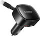 Orico Fc-66-1a2c Car Charger 66W 2.5A Fast Charging With Ports 1xUSB-A 1xType-C With Type-C Cable Black Colour