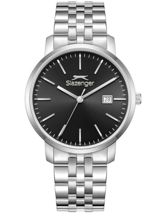 Slazenger Herrenuhr Batterie mit Silber Metall-Armband