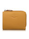 Small Leather Women's Wallet with RFID Yellow