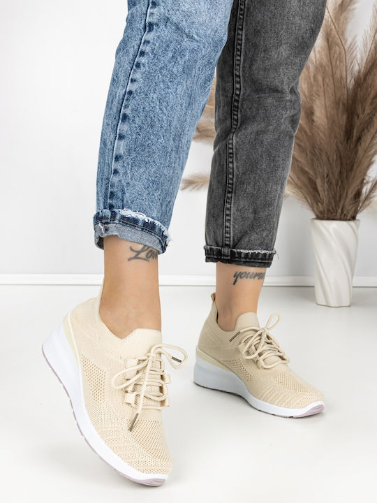 Adidași Flatforms Pentru Femei Bej