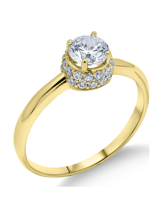 Ortaxidis Inel Din Aur 14 Carate Cu Zircon
