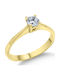 Ortaxidis Inel Din Aur 14 Carate Cu Zircon