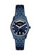 Fossil Damentuhr 34mm Batterie mit Blau Metall-Armband
