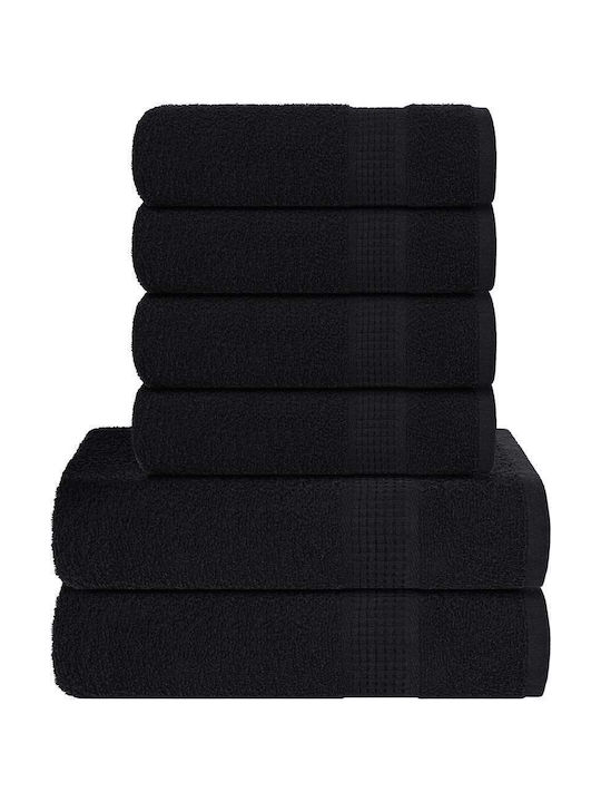 vidaXL Set Bath Towels 6 Pieces Black