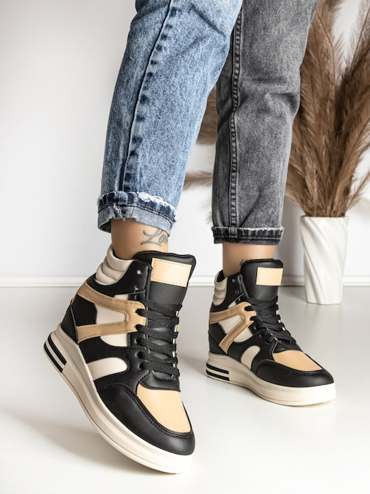 Adidași Flatforms Tip Botine Negri Pentru Femei