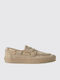 Eyelet Boat Canvas Men's Slip-Ons Beige