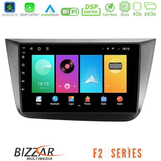 Bizzar Ηχοσύστημα Αυτοκινήτου για Seat Altea 2004-2015 (Bluetooth/USB/WiFi/GPS/Apple-Carplay/Android-Auto) με Οθόνη Αφής 9"