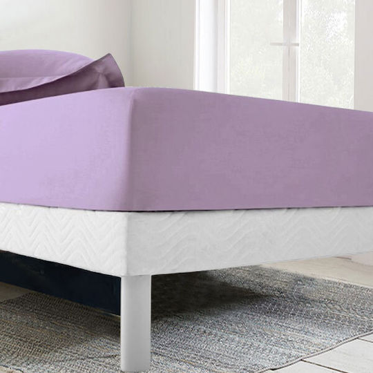 To megalo pazari Il-line Cearceaf Dublu Cu Hugger Din Cauciuc 140x200+30cm Lila
