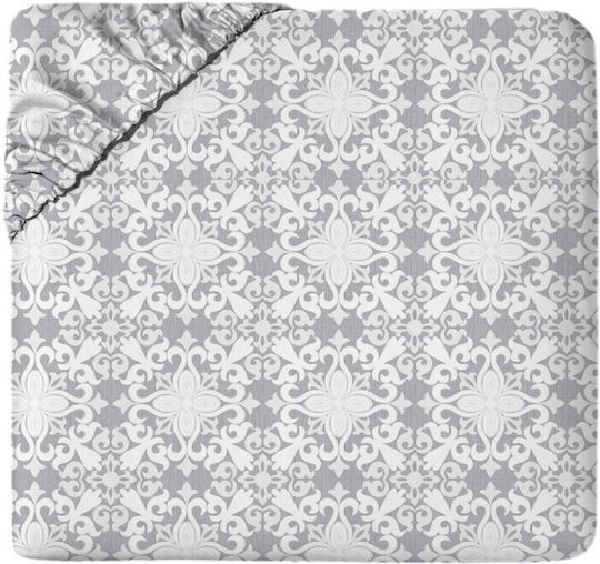 To megalo pazari Il-line Bed Sheet for Single Bed with Rubber Hugger 100x200+30cm Grey