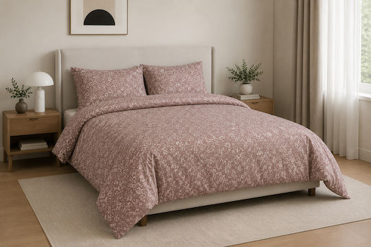Lumora Подредба Чаршафи За Двойно Легло С Еластична Лента 165x200+30см Lumora Flowers Розови (4 Бройки)