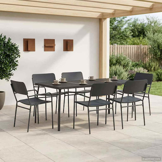Set Sala De Mese Pentru Exterior 7 Piese Vidaxl