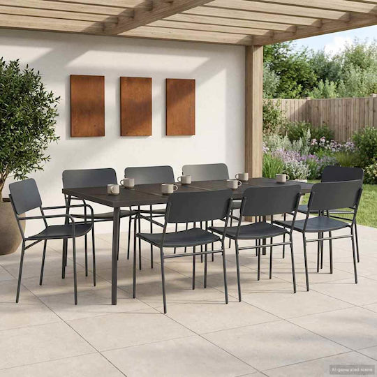 Set Sala De Mese Pentru Exterior 7 Piese Antracit