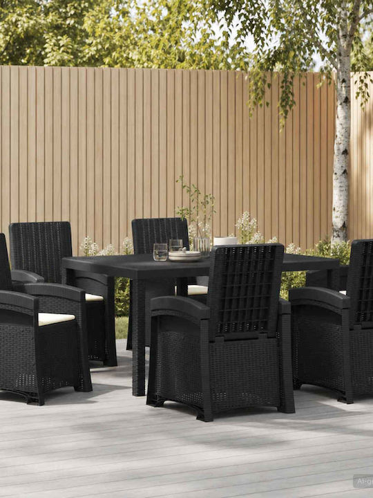 Garten- und Outdoor-Möbelsets 7 Stück Anthrazit...