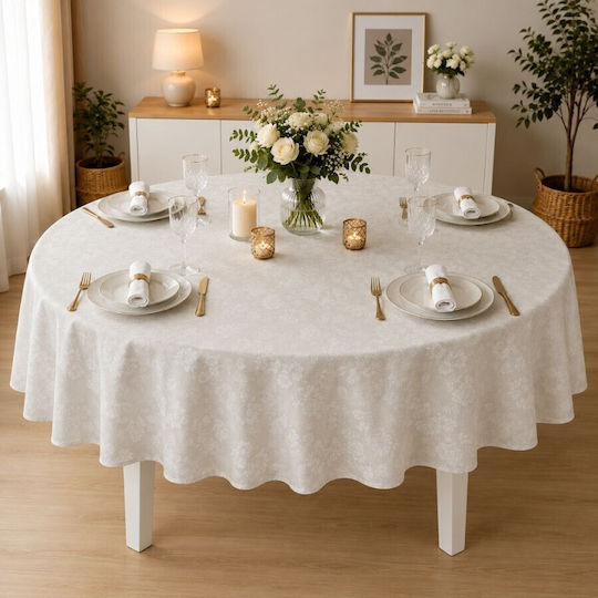 Pucioasa Tablecloth Rotunda Cotton Ecru Ø160cm