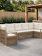 Colțar De Exterior Din Rattan Cu Perne 61x62x70cm