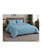 Set Duvet Cover Cotton 170x250cm Single with Pillowcase Lumora Blue