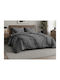 Set Duvet Cover Cotton 170x250cm Single with Pillowcase Lumora Leopard Black