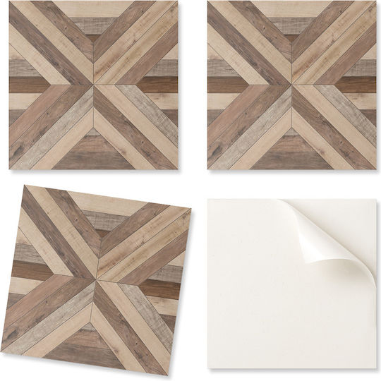 Ready To Apply Printed Vinyl Tiles Wood Panel Design 9x30x30 Cm