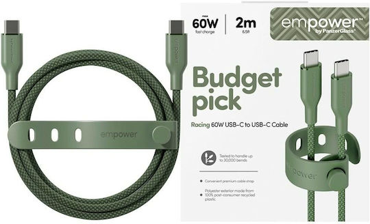 PanzerGlass USB Typ-C Kabel Männlich - USB-C 60W PD Grün 2m EM42585