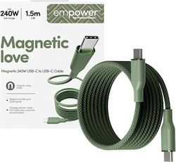 PanzerGlass Magnetisches USB Typ-C Kabel Männlich - USB-C 240W PD Grünes 1,5m EM59672 PanzerGlass Magnetisches USB Typ-C Kabel Männlich - USB-C 240W PD Grünes 1,5m EM59672