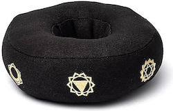 Памучна Възглавница За Поддръжка На Singing Bowl Черни Символи На Чакра 13x5см