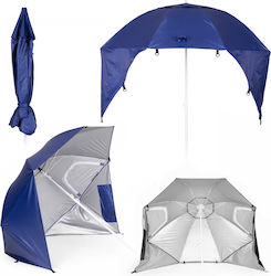 MultiGarden Umbrelă Pliabilă De Plajă Diametru 1.25m Albastră MultiGarden Umbrelă Pliabilă De Plajă Diametru 1.25m Albastră