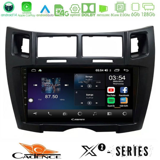Cadence Car Audio System for Toyota Yaris 2025-2026 Bluetooth USB WiFi GPS Apple CarPlay Android Auto with 9" Touch Screen