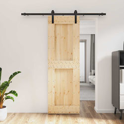 Vidaxl Συρόμενη Πόρτα Φυσικό Μαύρο 70 X 210 Cm