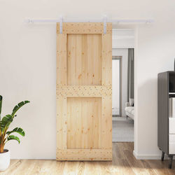 Vidaxl Συρόμενη Πόρτα Φυσικό Λευκό 85 X 210 Cm