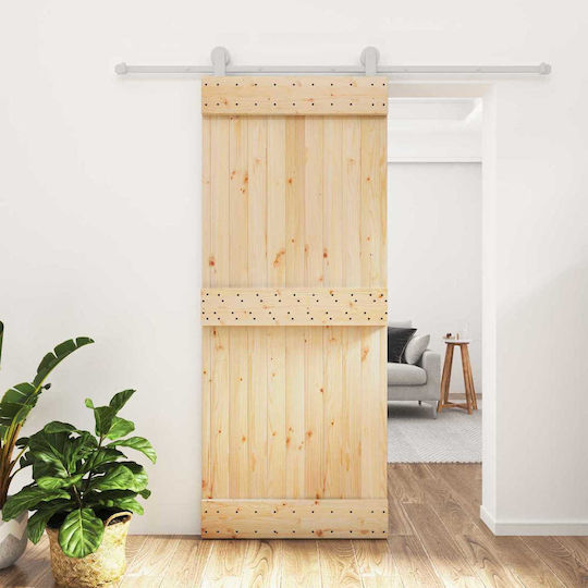 vidaXL Ușă Glisantă Natural Albă 85 X 210 Cm