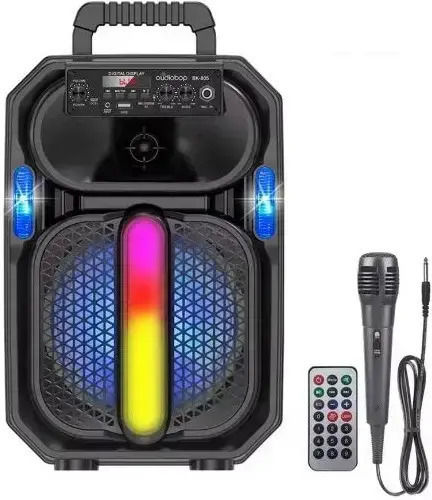 Тонколона Karaoke с кабелен микрофон и светлинни ефекти Q-YX1510 Черен