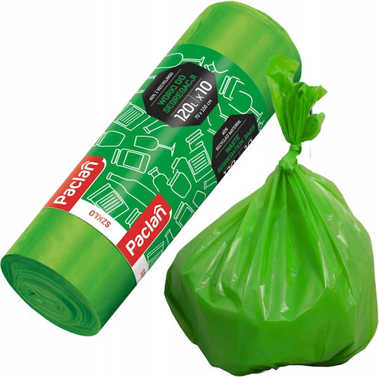 Paclan Reinforced Trash Bags Capacity 120lt 10pcs Green