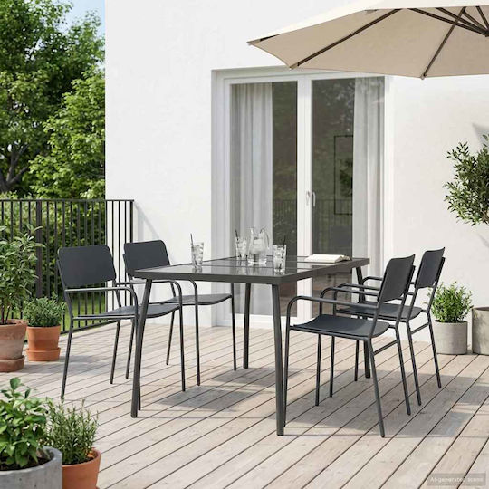 Garten- und Outdoor-Möbelsets Typsatz für Speisesaal 5 Stück Anthrazit