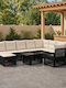 Garten- und Outdoor-Möbelsets Typsatz Wohnzimmer 11 Stück Schwarz und Cremeweiß mit Kissen