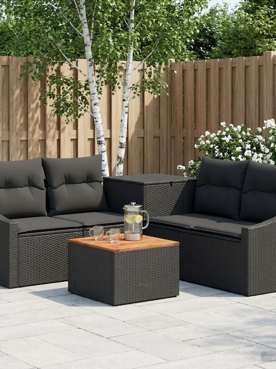 Set Cameră De Zi Pentru Exterior 6 Piese Negru ...
