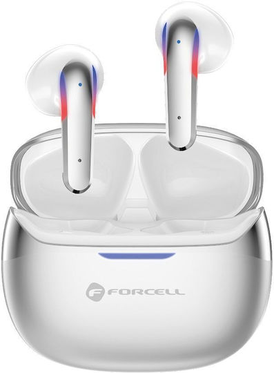Forcell F-Audio Pulse Air Earbud Bluetooth Handsfree Headphones with Charging Case Silver