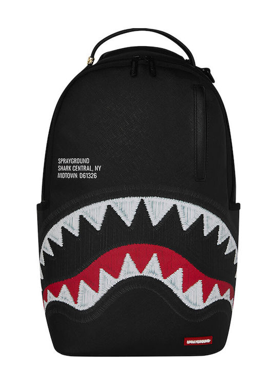 Sprayground Shark Central Black Embroidered Shark Πλάτης SHARK CENTRAL BLACK EMBROIDERED SHARK