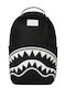 Sprayground School Backpack Junior High-High School Shark Central Wht Stencil Shark Blk Nylon