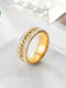 Women's Ring with Zircon Made of Gold Plated Steel
