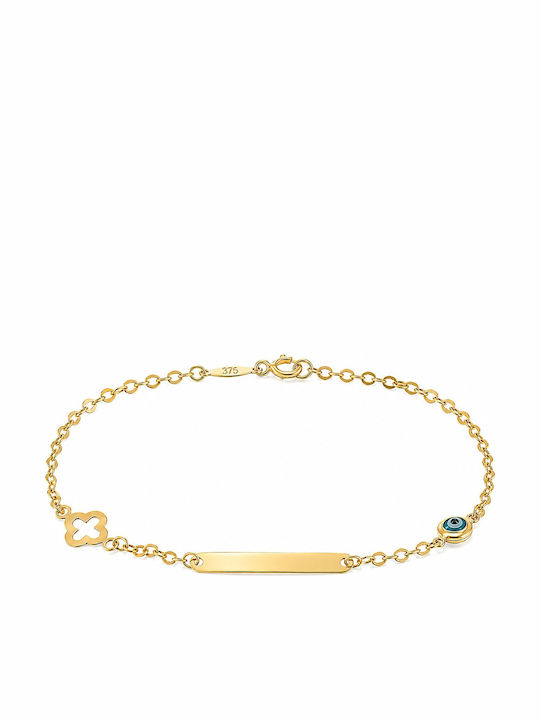 Senzio Belibasakis Kinderarmband Identität aus 9K Gold mit Böses Auge Senzio Belibasakis Kinderarmband Identität aus 9K Gold mit Böses Auge