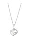 Senza Necklace with Heart Design Made of Silver with Zircon