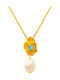 Bizoutaki Necklace From Gold Plated Silver Blue